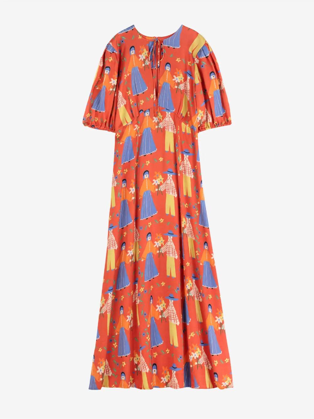 Bobo choses Couples print satin dress Grandes ahorros