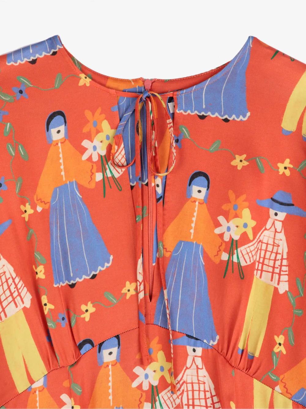 Bobo choses Couples print satin dress Grandes ahorros