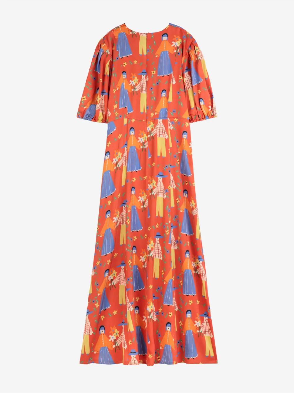 Bobo choses Couples print satin dress Grandes ahorros
