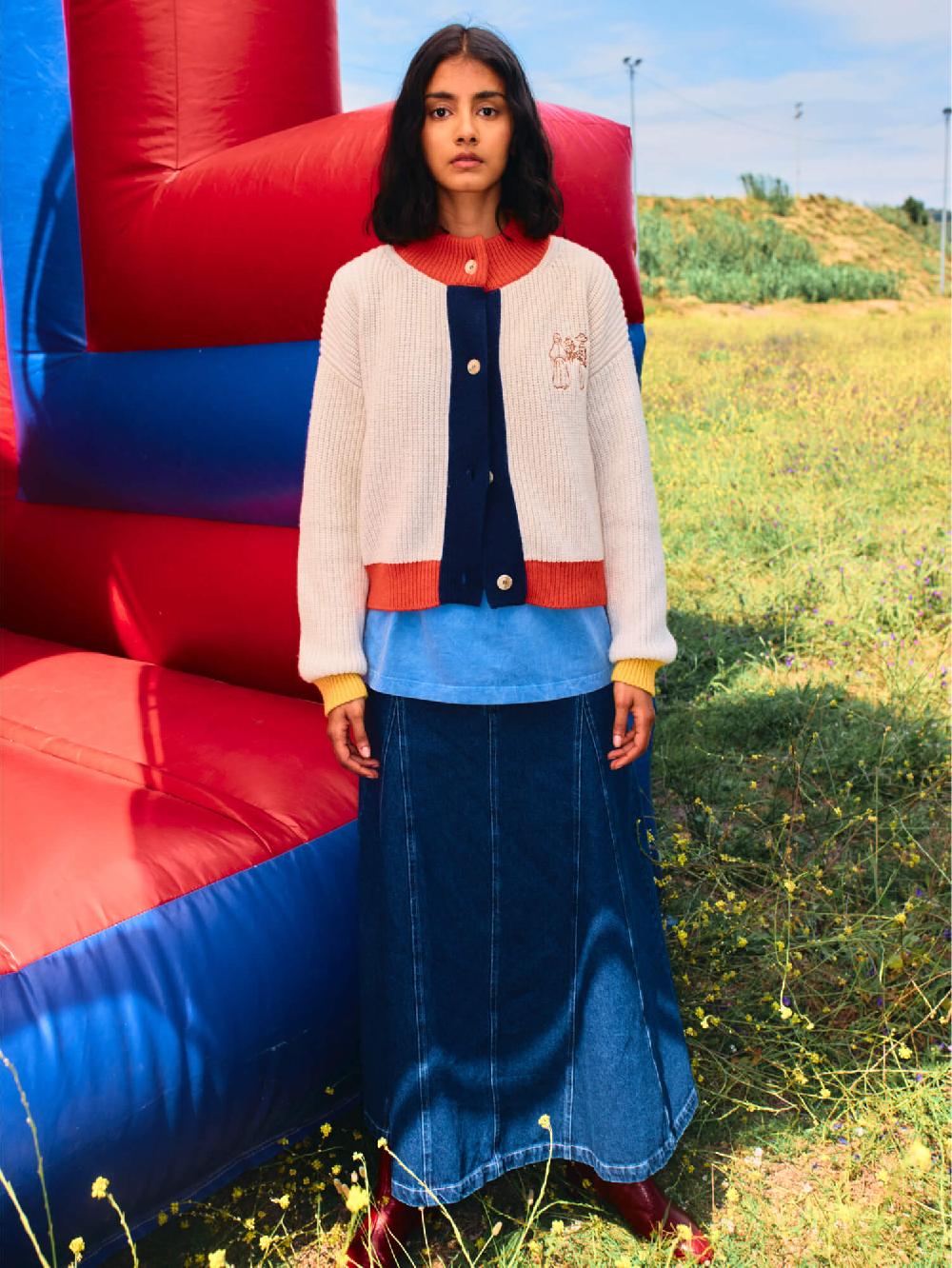 Bobo choses Color block texture cardigan Devoluciones gratuitas