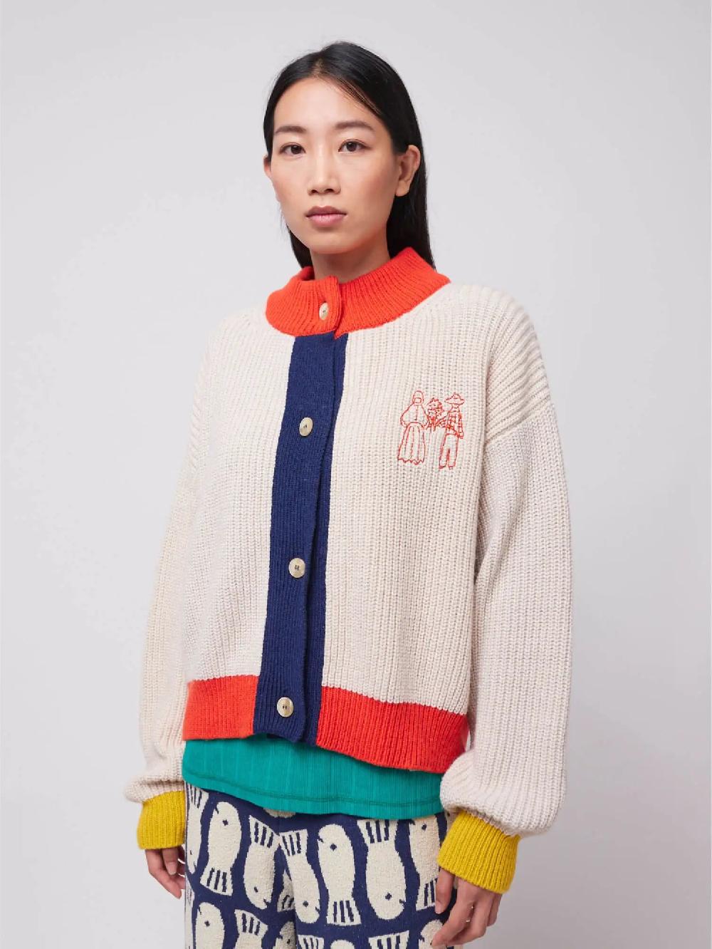 Bobo choses Color block texture cardigan Devoluciones gratuitas