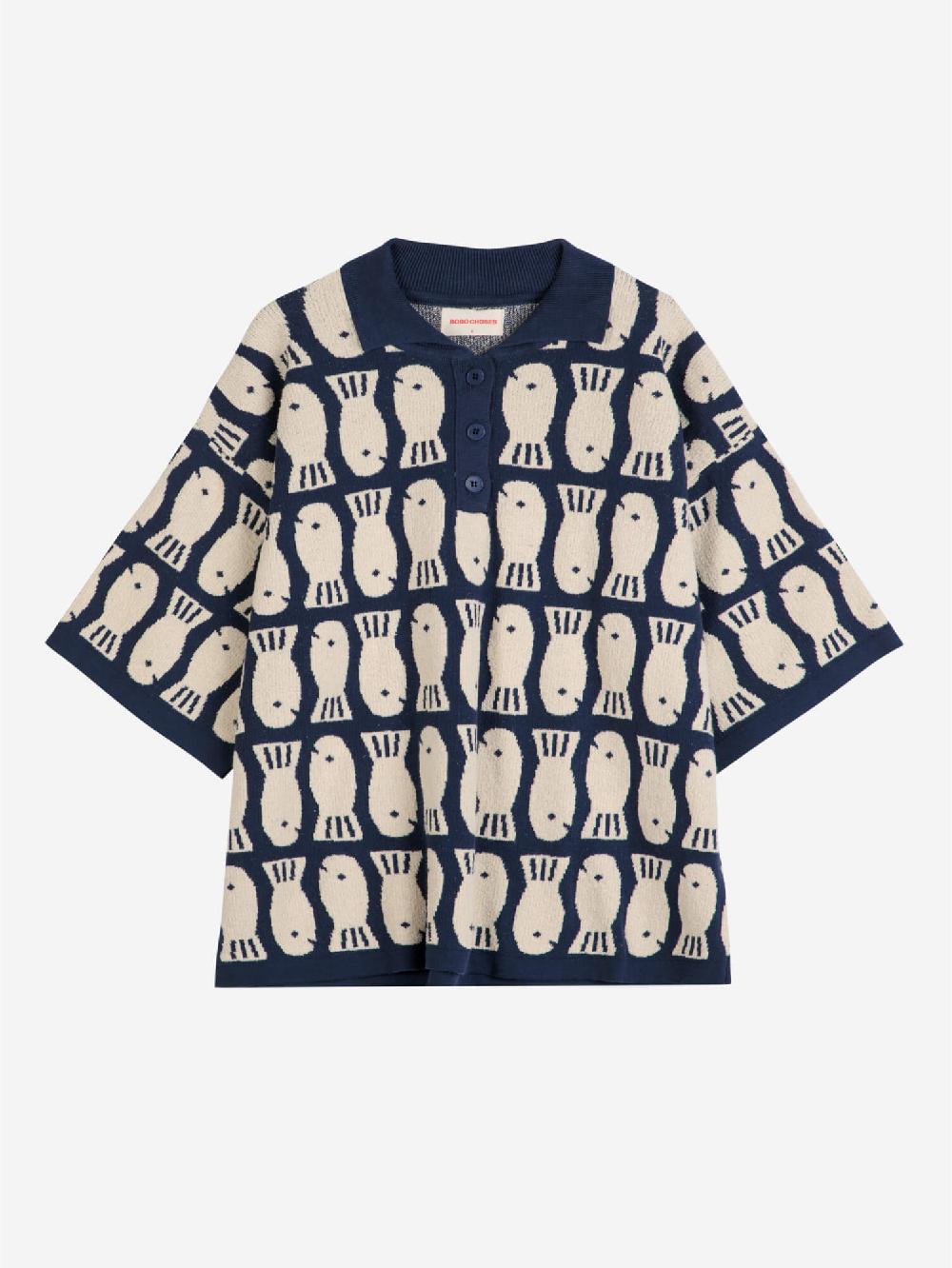 Bobo choses Lucky Fish jacquard knitted polo Mejor oferta