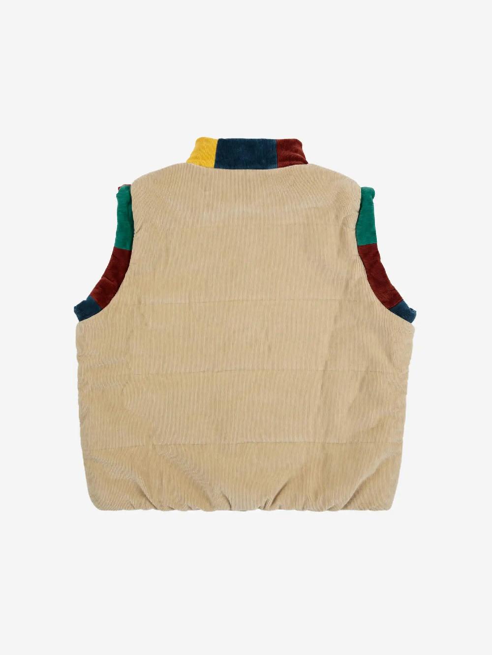 Bobo choses Color block pockets corduroy quilted vest Superdescuento