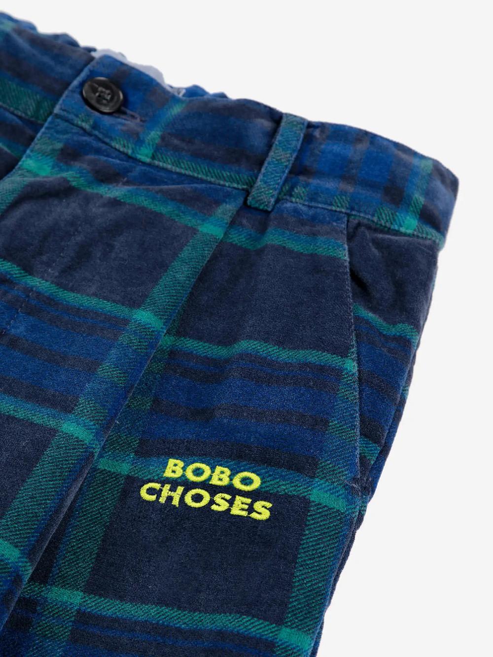Bobo choses Check BC velvet straight pants Oferta exclusiva