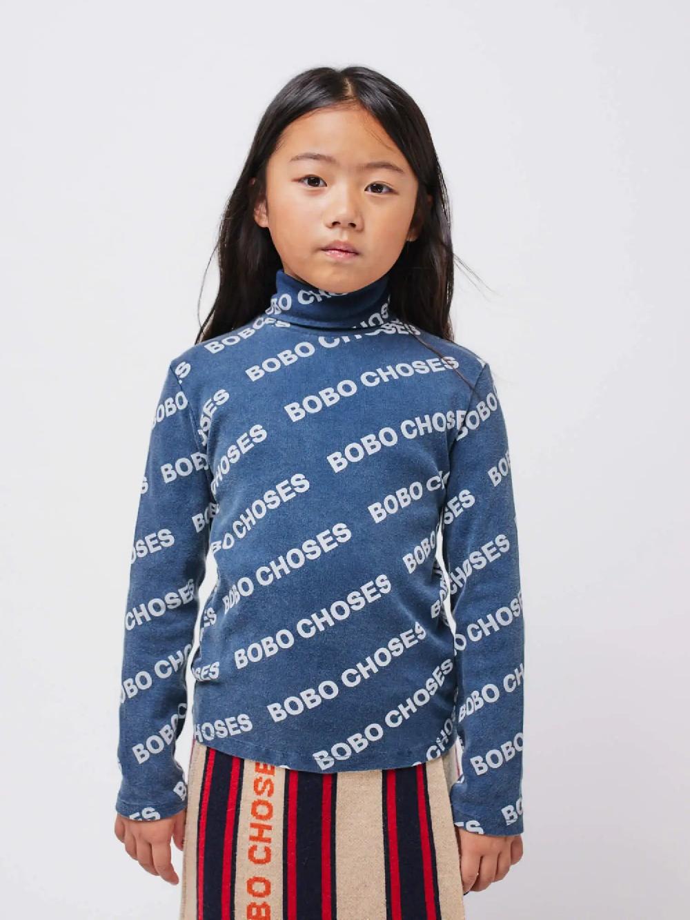 Bobo choses Bobo choses all over rib turtle neck T-shirt Precio ultrabajo