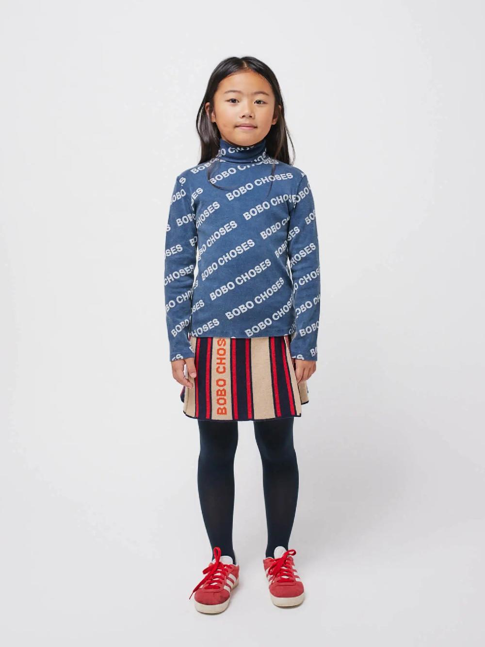 Bobo choses Bobo choses all over rib turtle neck T-shirt Precio ultrabajo