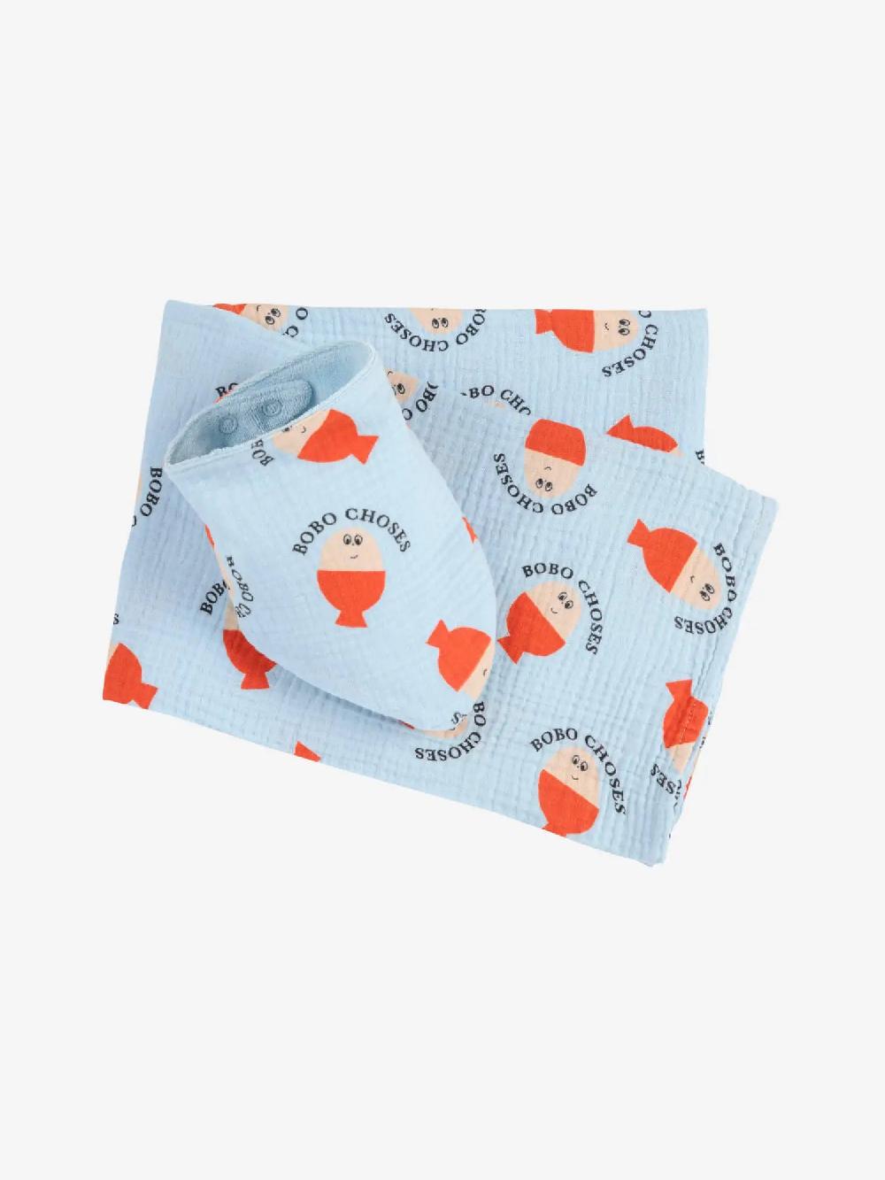 Bobo choses Morning Egg all over muslin & bib set Outlet