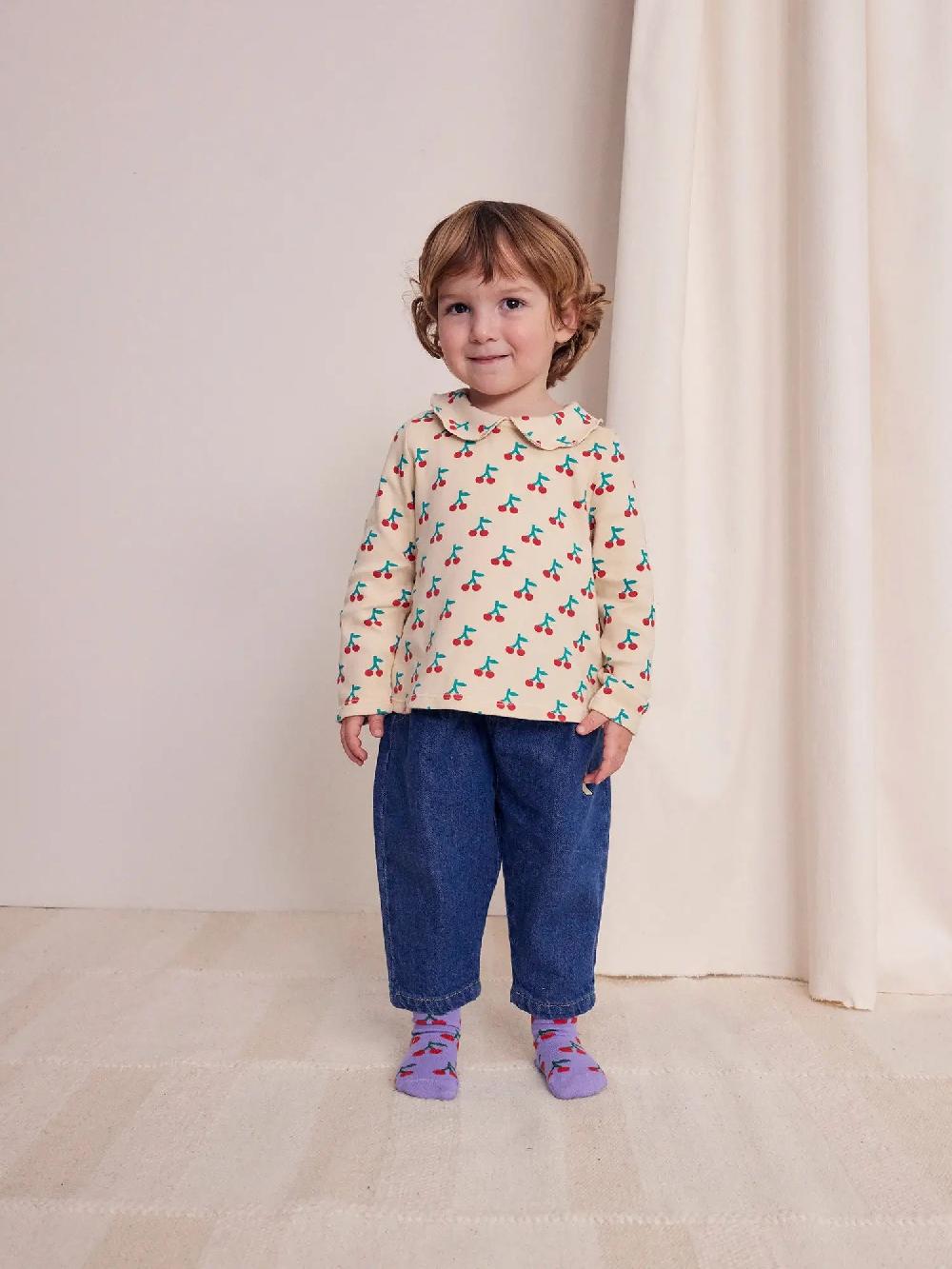 Bobo choses Cherry all over collar T-shirt Promoción trimestral
