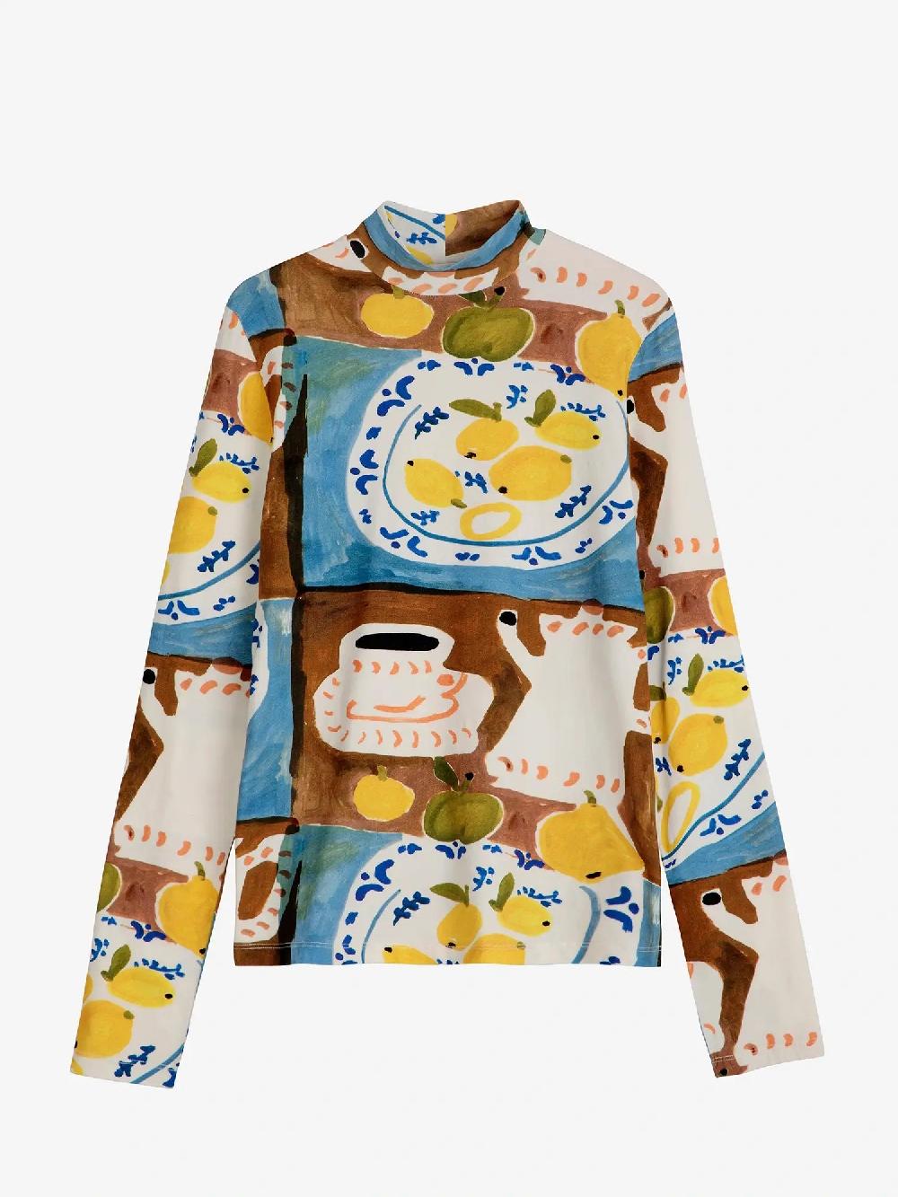 Bobo choses Abstract Tea Time print turtle neck T-shirt Limitado a 3 días
