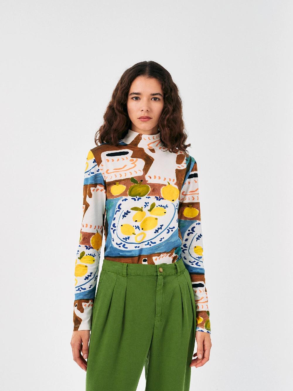 Bobo choses Abstract Tea Time print turtle neck T-shirt Limitado a 3 días