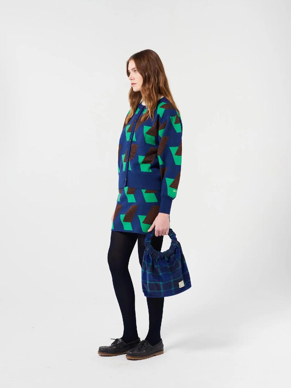 Bobo choses Multicolour checked jacquard knitted mini skirt Rebajas online