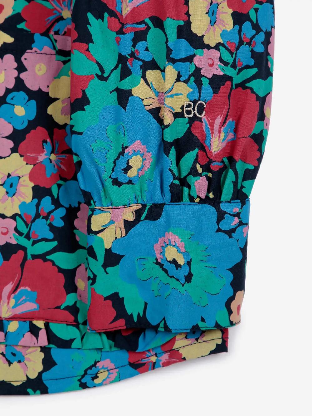 Bobo choses Floral printed frill neck blouse Limitado a 3 días