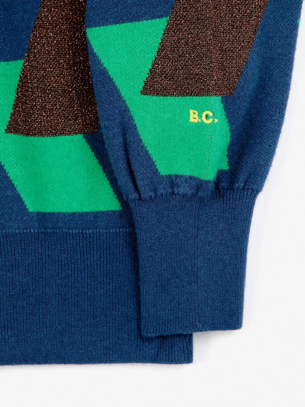 Bobo choses Multicolour checked jacquard knitted cardigan Última moda