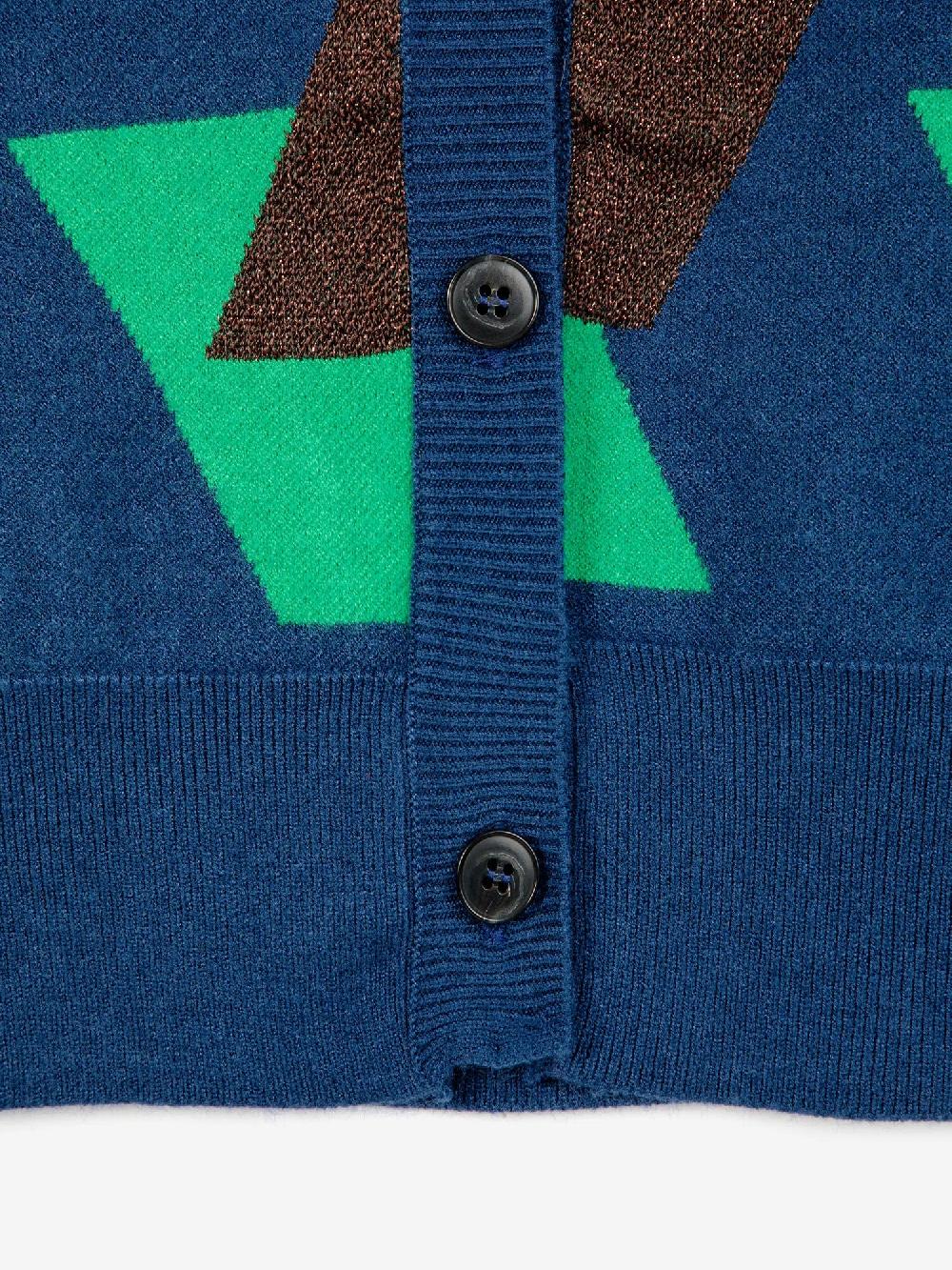 Bobo choses Multicolour checked jacquard knitted cardigan Última moda
