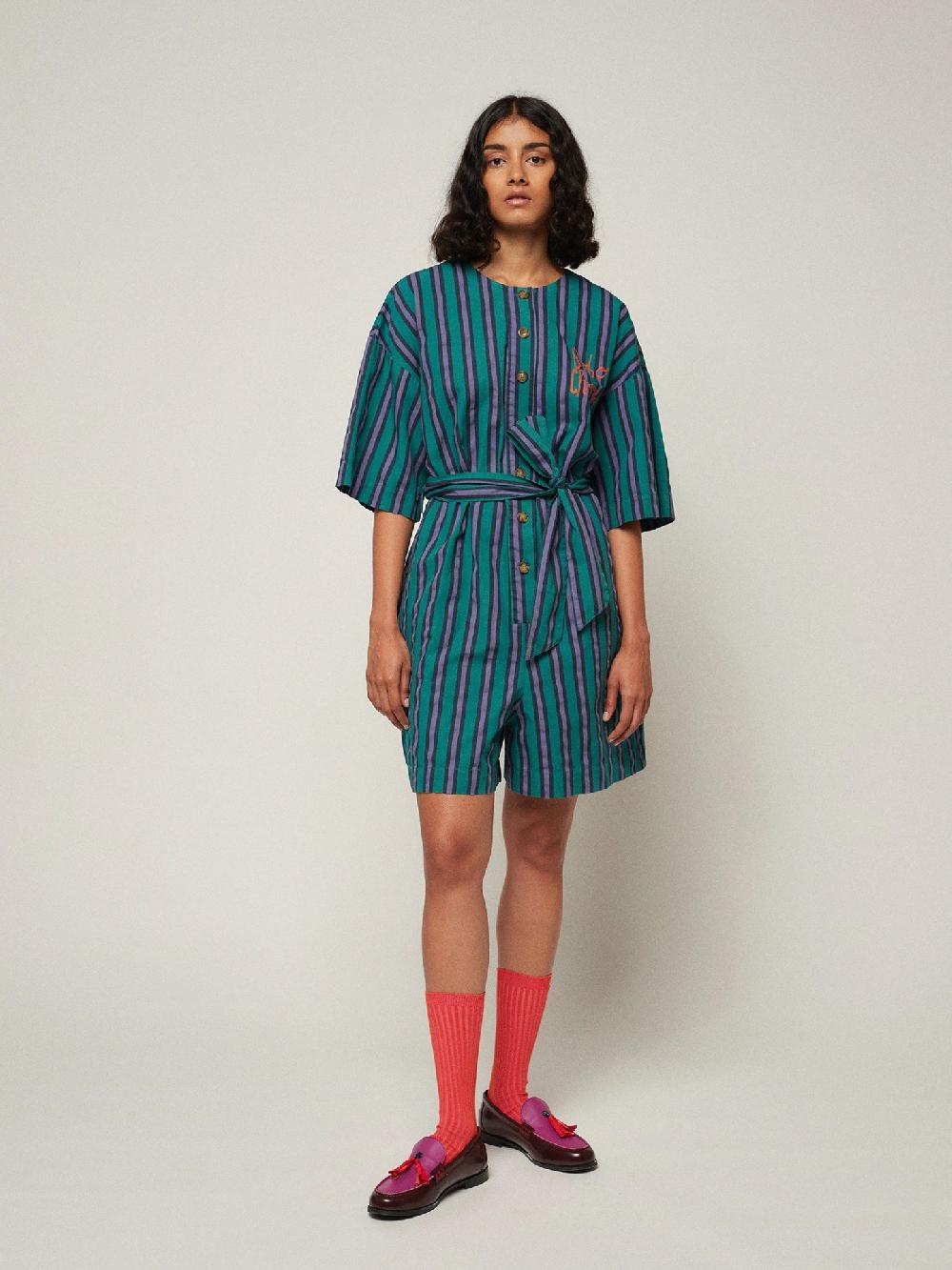Bobo choses Multi striped buttoned short playsuit Devoluciones gratuitas