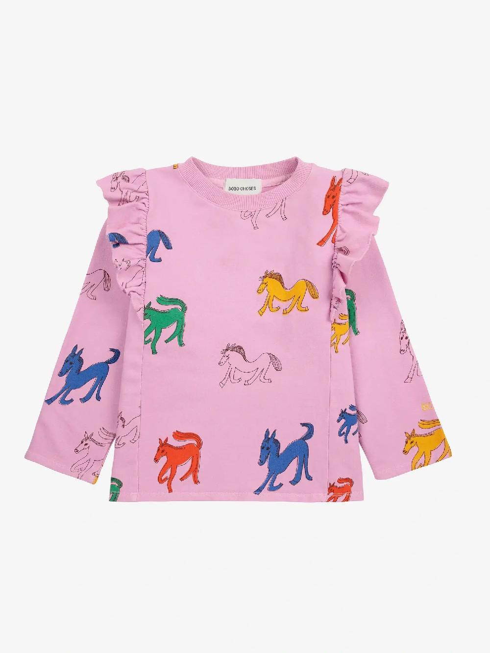 Bobo choses Wonder Horse all over ruffle sweatshirt Superdescuento
