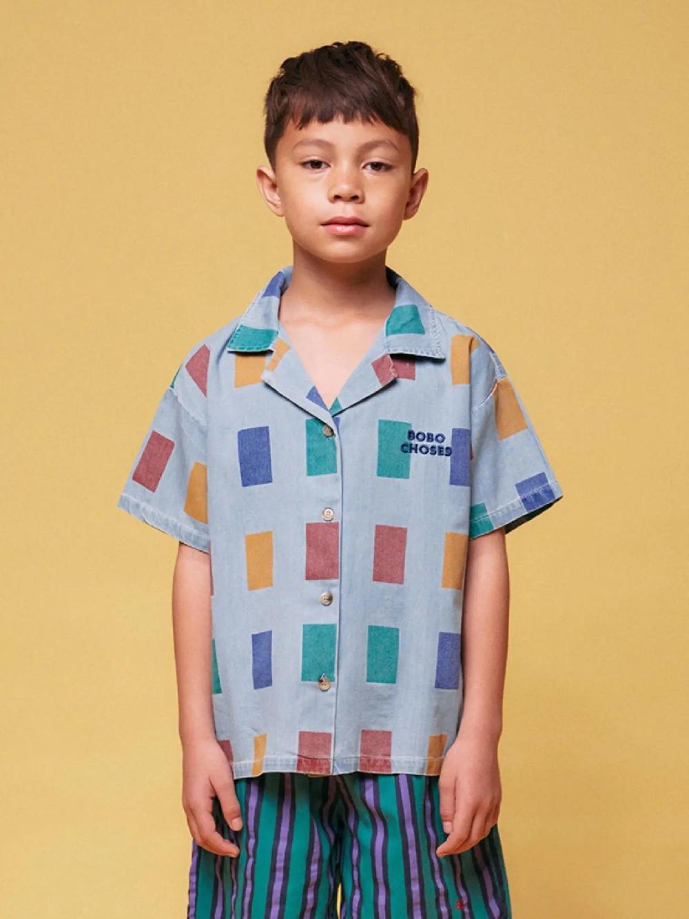 Bobo choses Color Game all over light denim shirt Devoluciones gratuitas