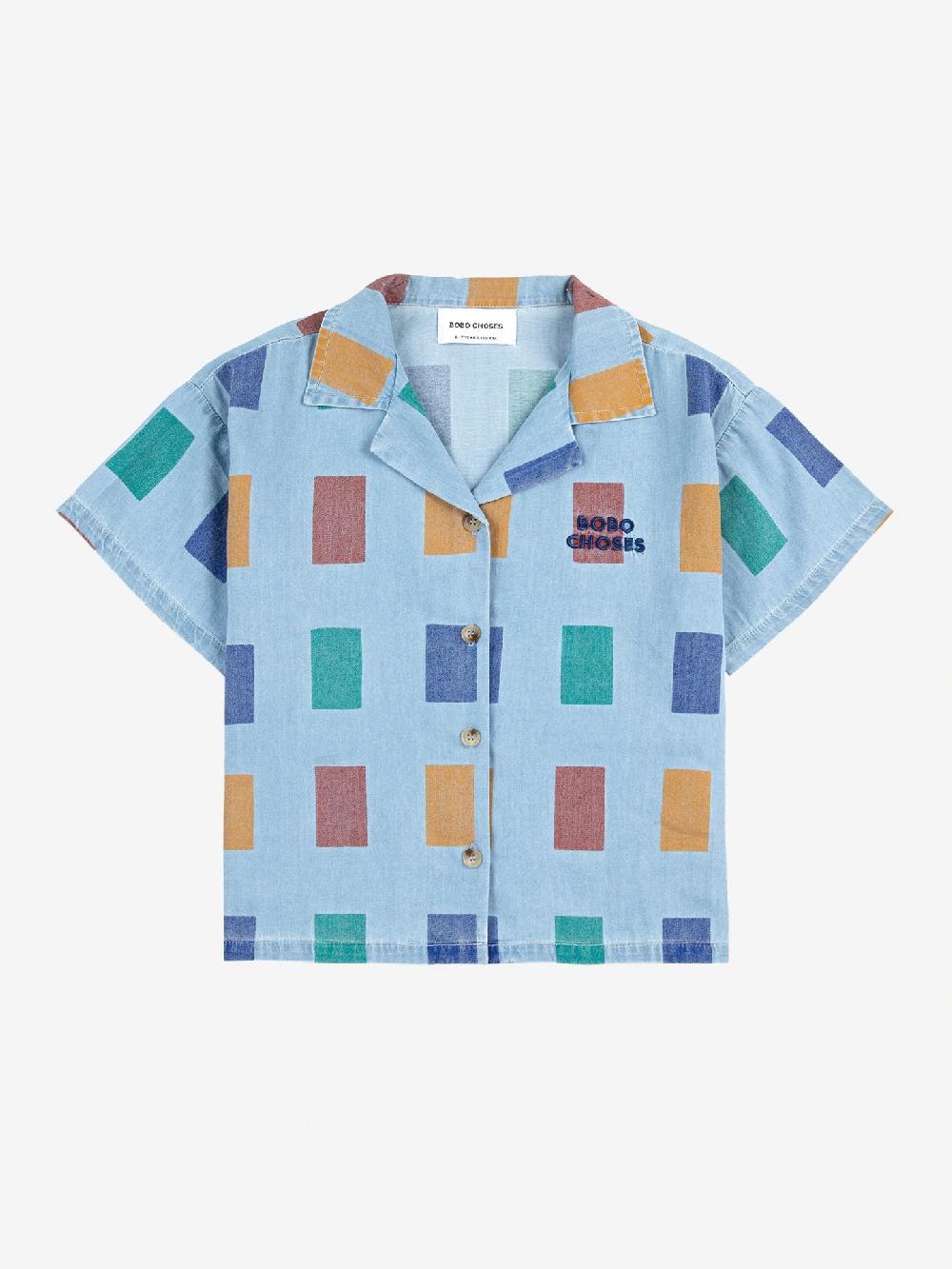 Bobo choses Color Game all over light denim shirt Devoluciones gratuitas