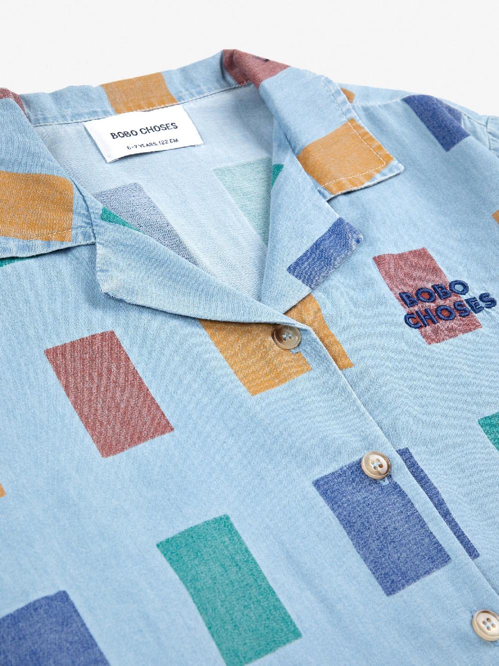 Bobo choses Color Game all over light denim shirt Devoluciones gratuitas