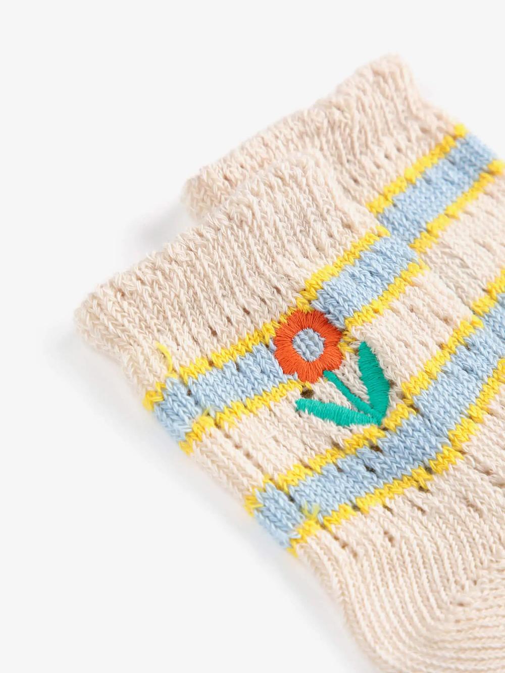 Bobo choses Flower Stripes short socks Precio de fábrica
