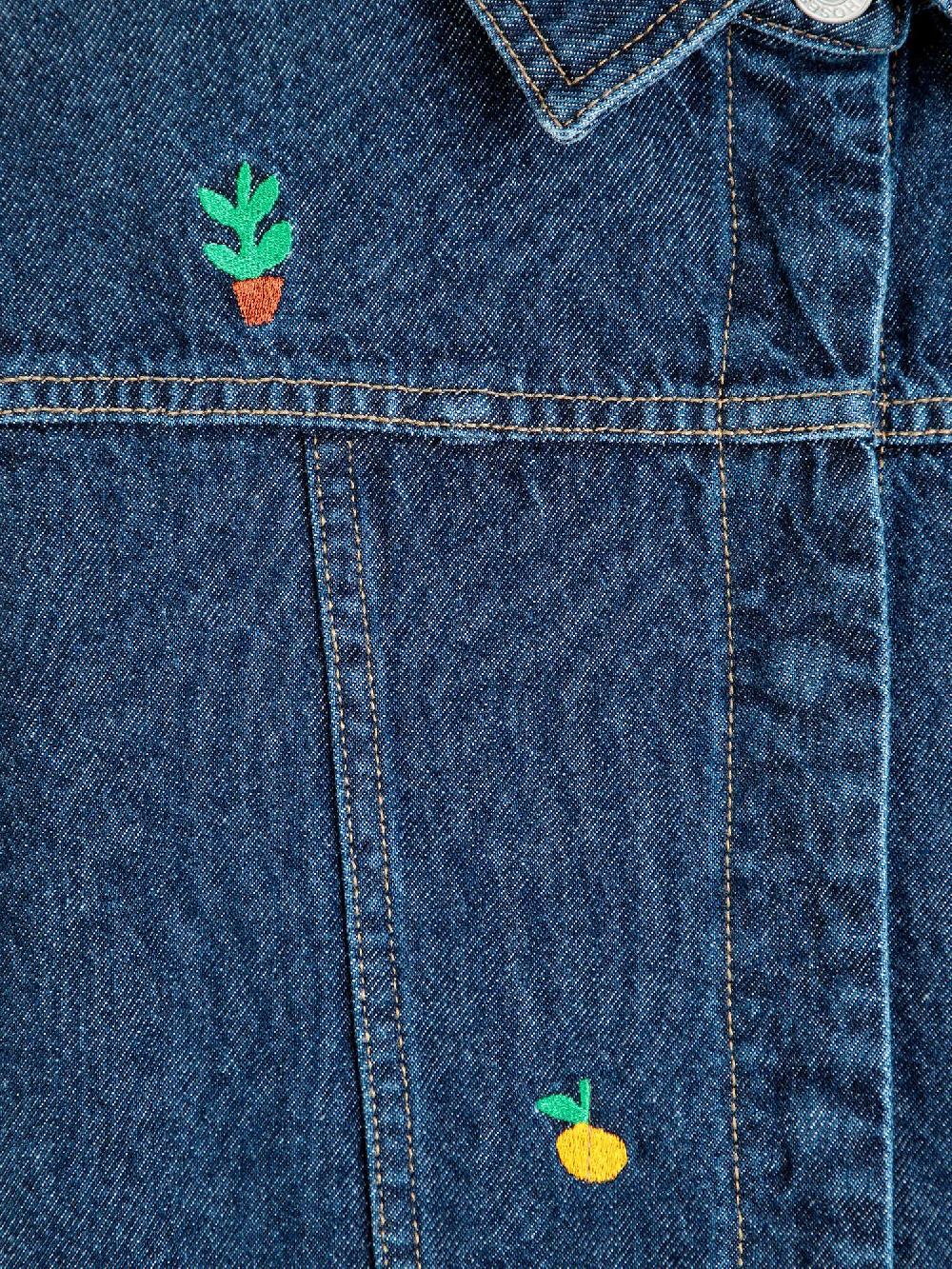 Bobo choses Denim embroidered flared long dress Envío internacional gratuito