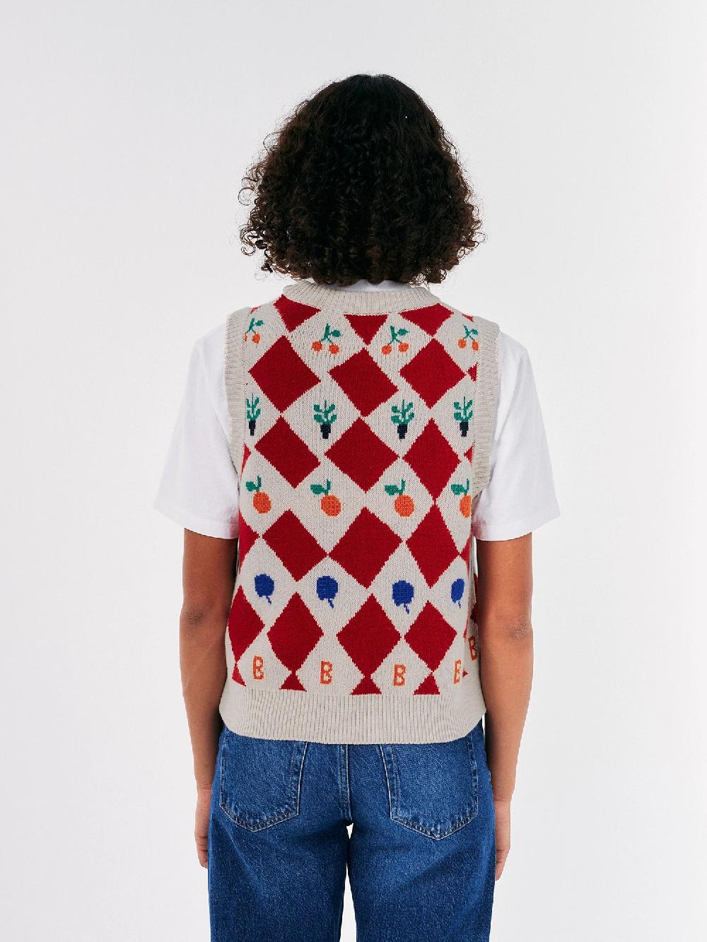Bobo choses Harlequin printed knitted vest Última moda