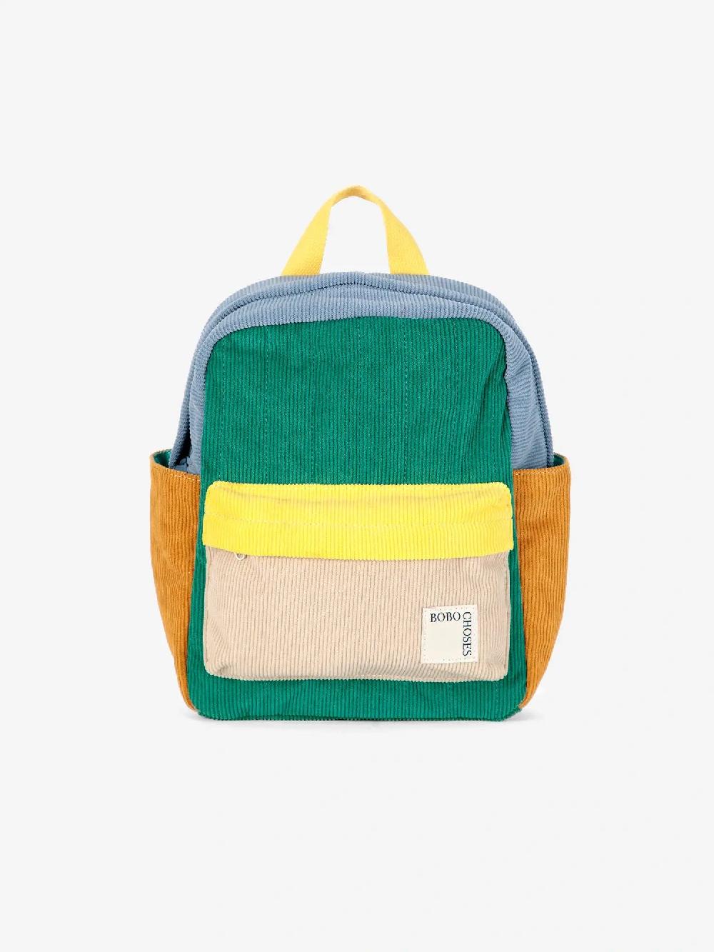 Bobo choses Color Block padded corduroy schoolbag Ofertas especiales