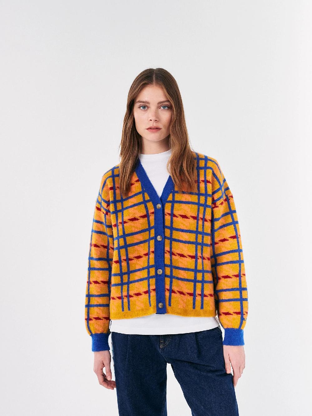 Bobo choses Mandras Checked cropped v-neck cardigan