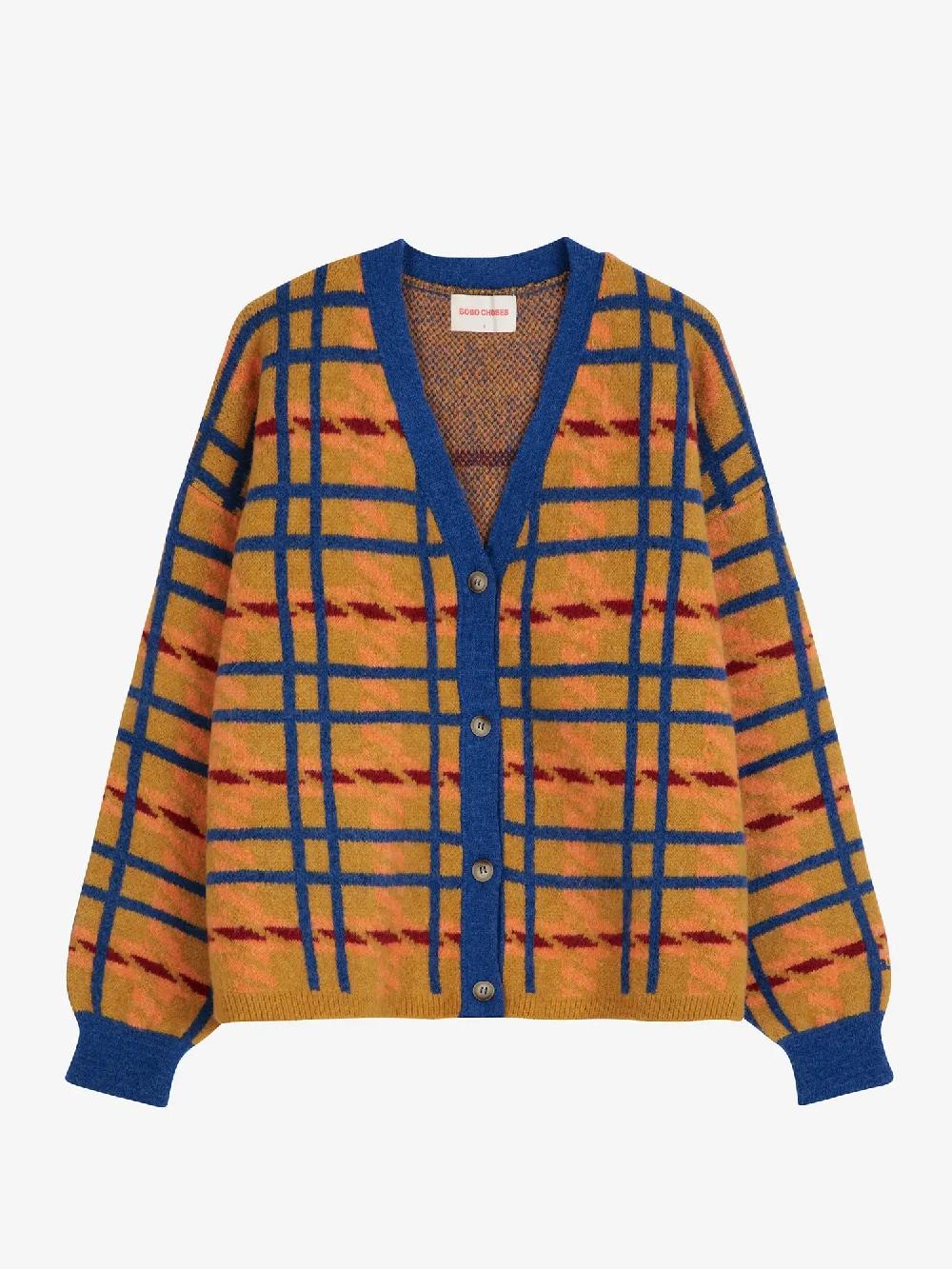 Bobo choses Mandras Checked cropped v-neck cardigan 2025