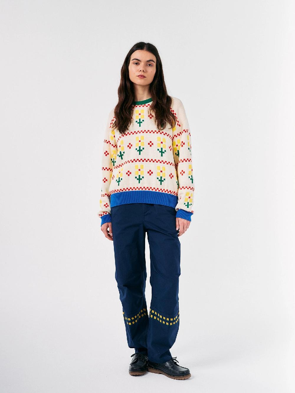 Bobo choses Pixel Flower color block jumper Rebajas