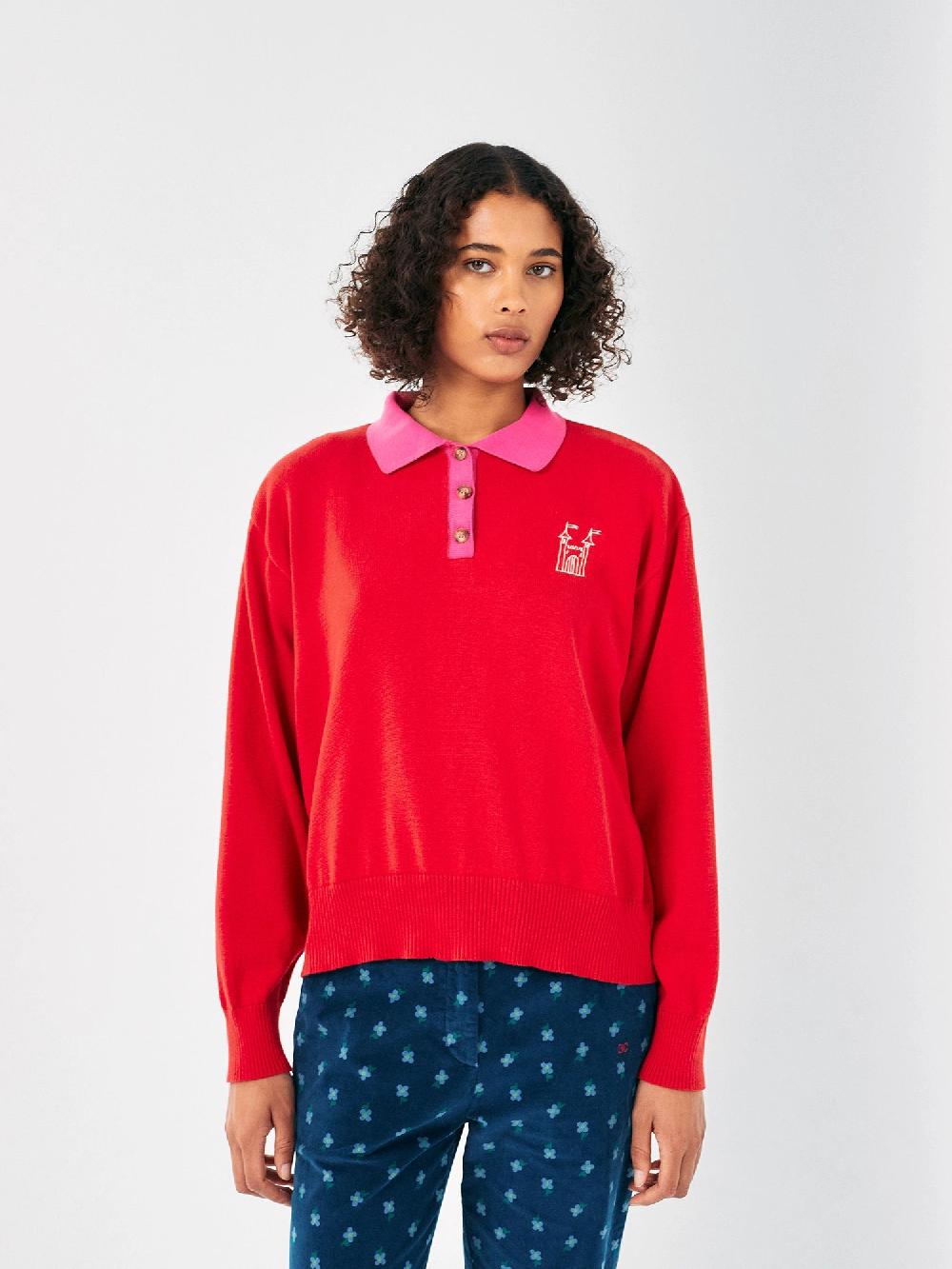 Bobo choses Colour block Faraway Castle polo jumper
