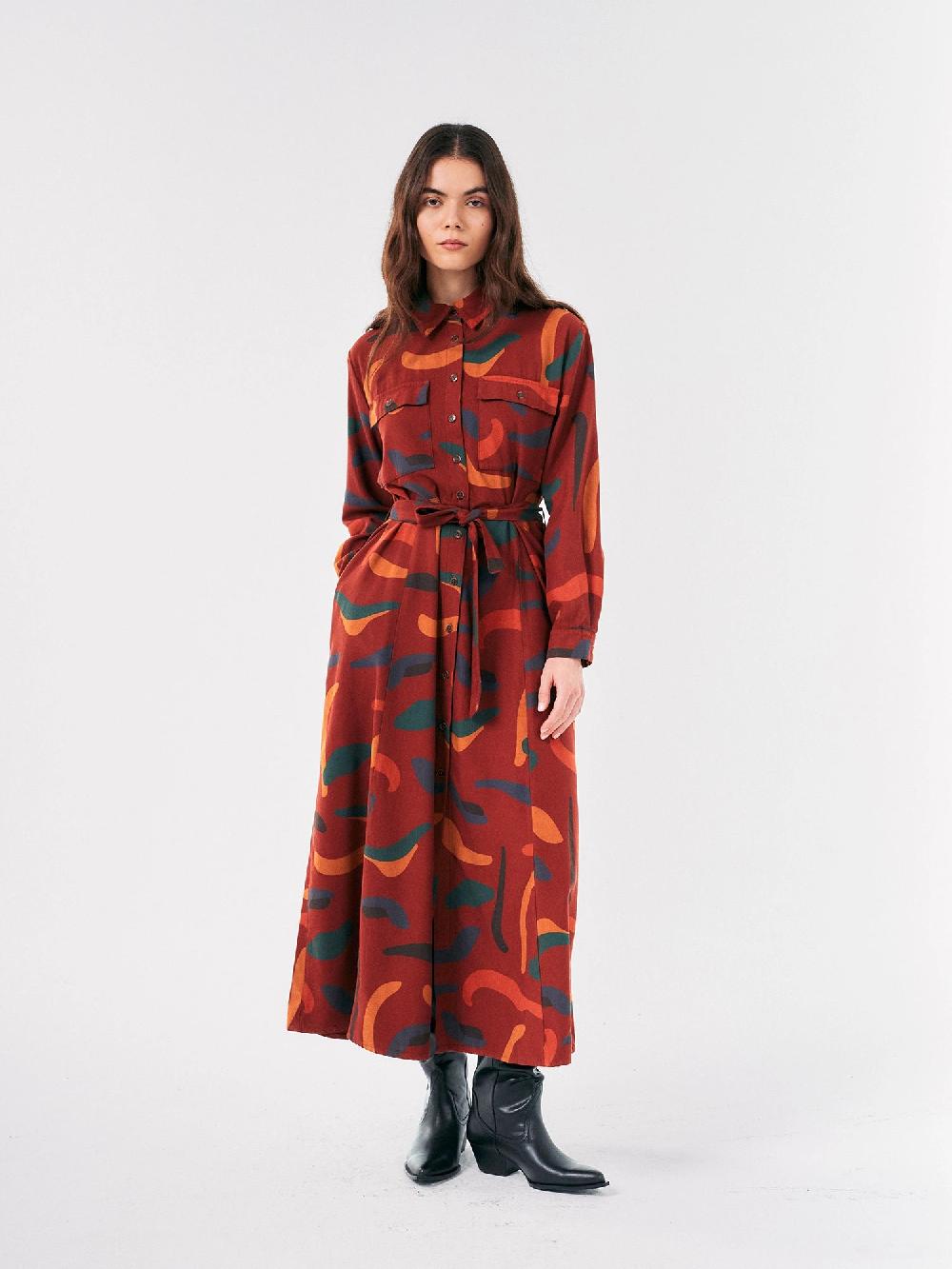 Bobo choses Brushstrokes printed flared long dress