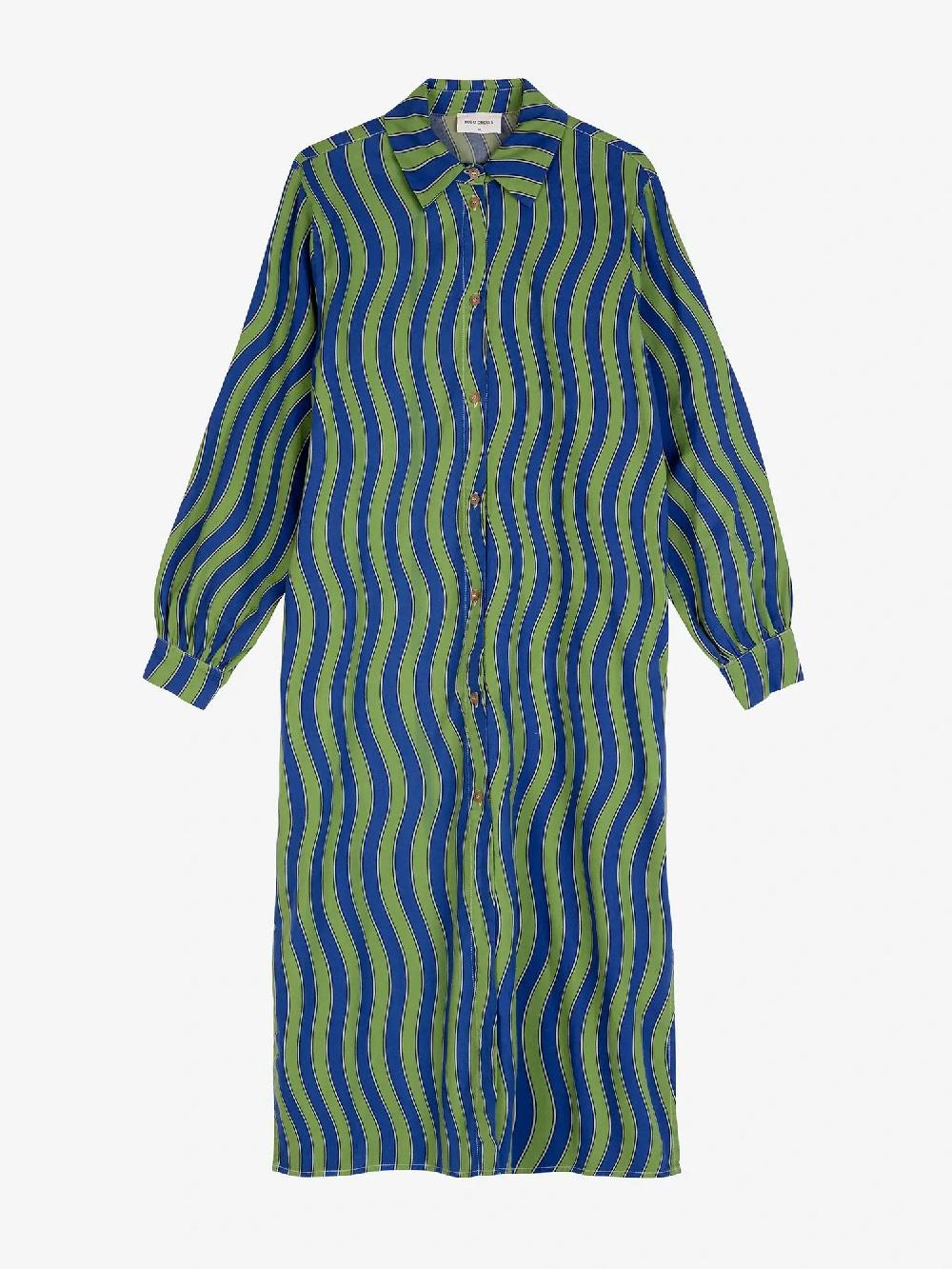 Bobo choses Multicolour Waves printed long shirt dress Rebajas baratas