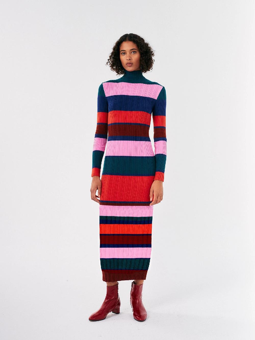 Bobo choses Multicolor striped knitted dress Rebajas de fábrica