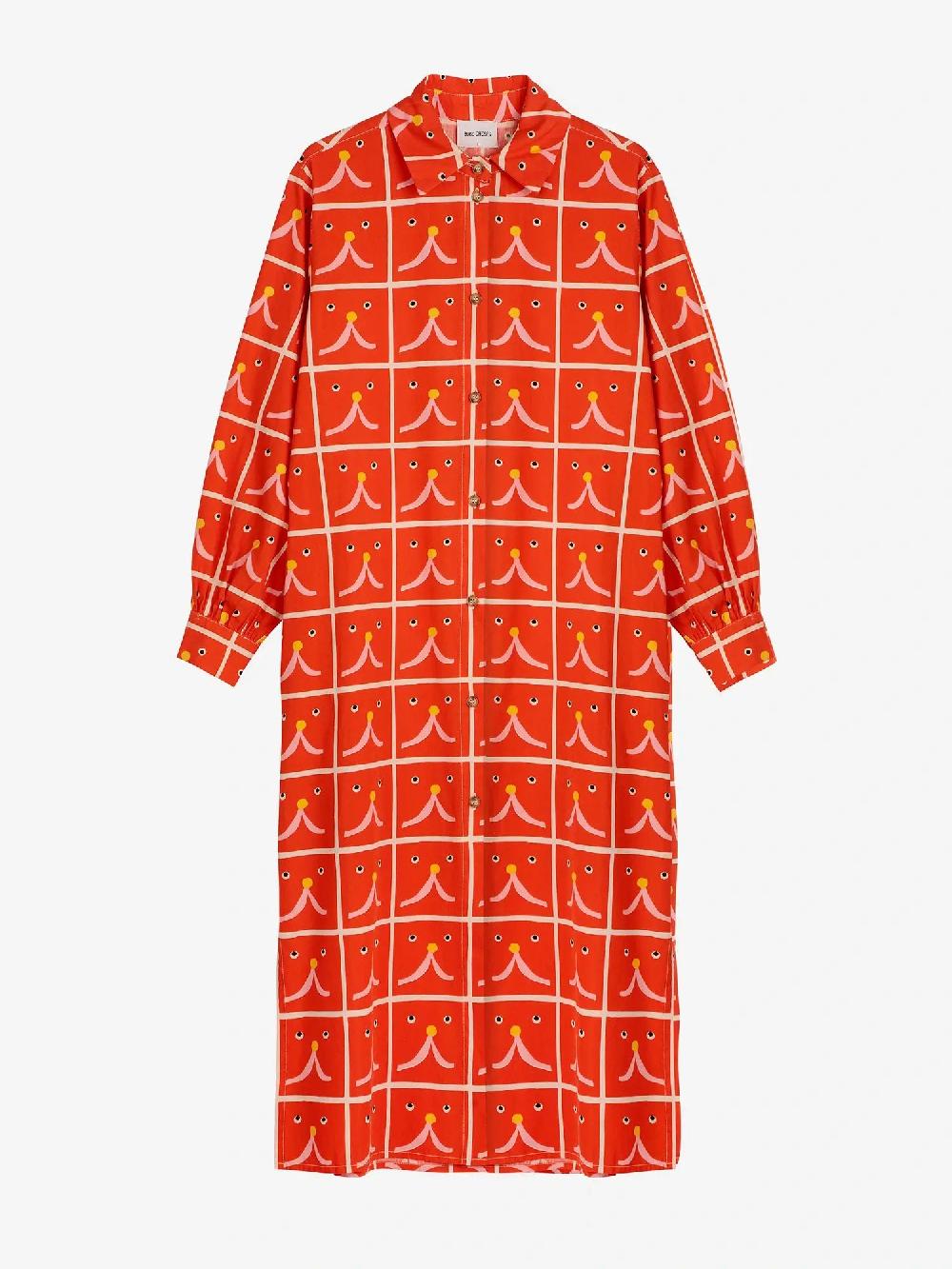 Bobo choses Abstract Cat Smile printed shirt dress Ventas relámpago