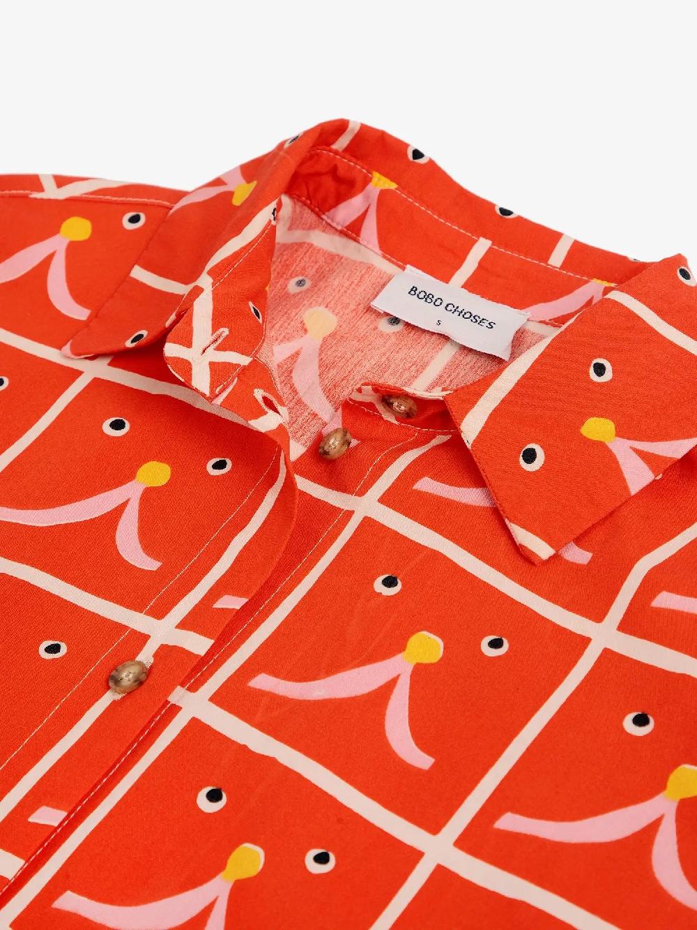 Bobo choses Abstract Cat Smile printed shirt dress Ventas relámpago