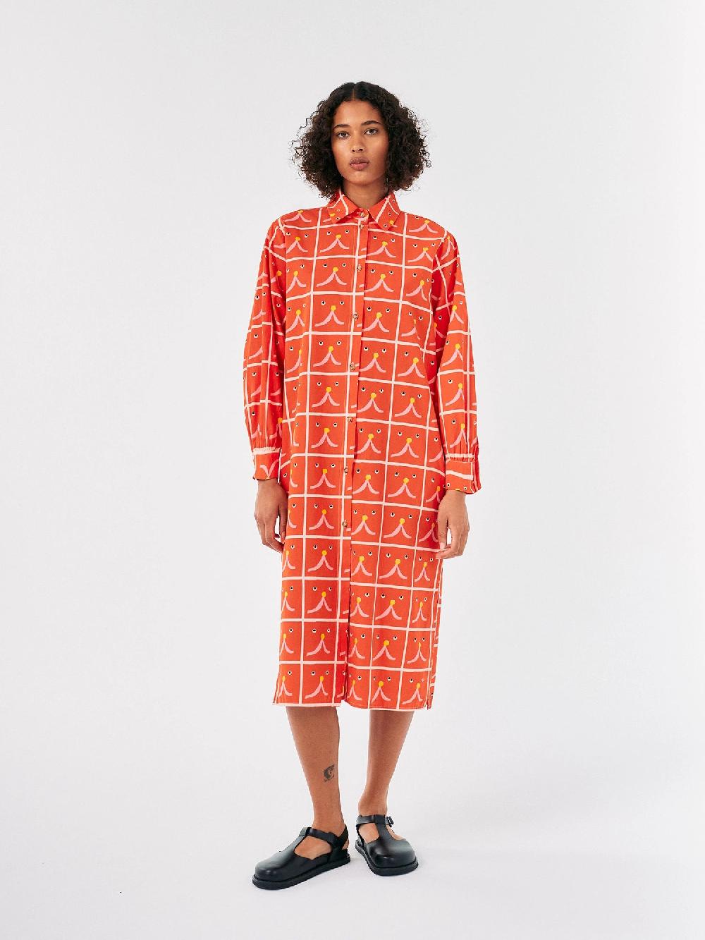 Bobo choses Abstract Cat Smile printed shirt dress Ventas relámpago