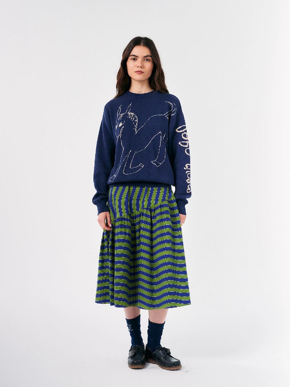 Bobo choses Multicolour Waves printed flared skirt Liquidación