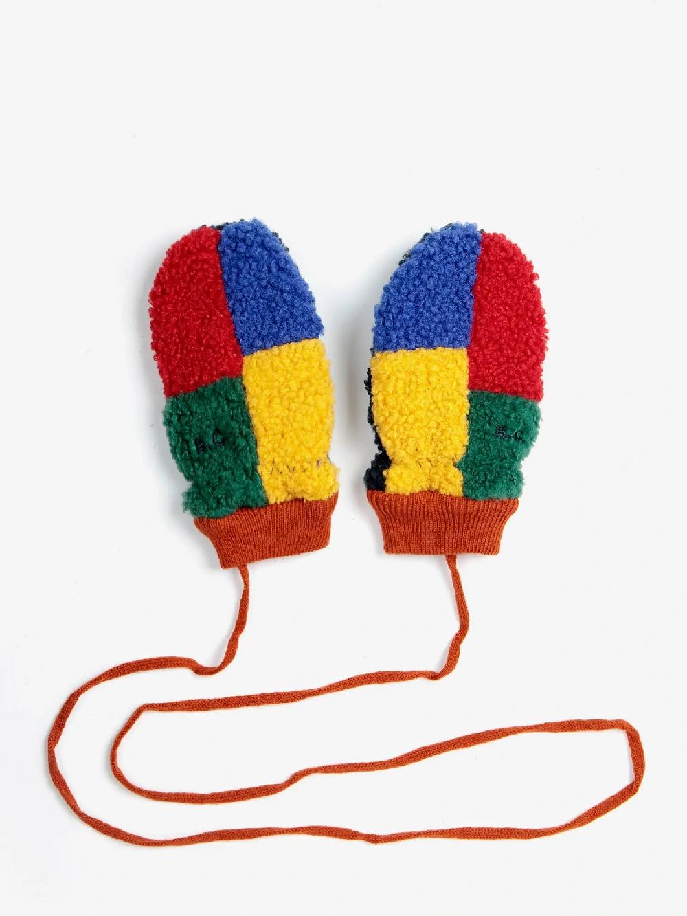 Bobo choses Color Block sheepskin mittens Oferta especial de fábrica