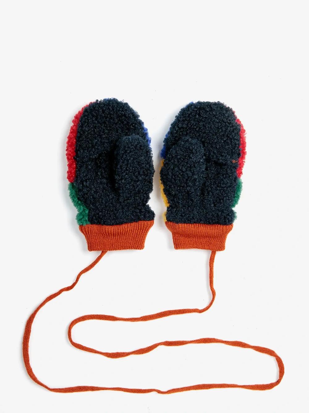 Bobo choses Color Block sheepskin mittens Oferta especial de fábrica