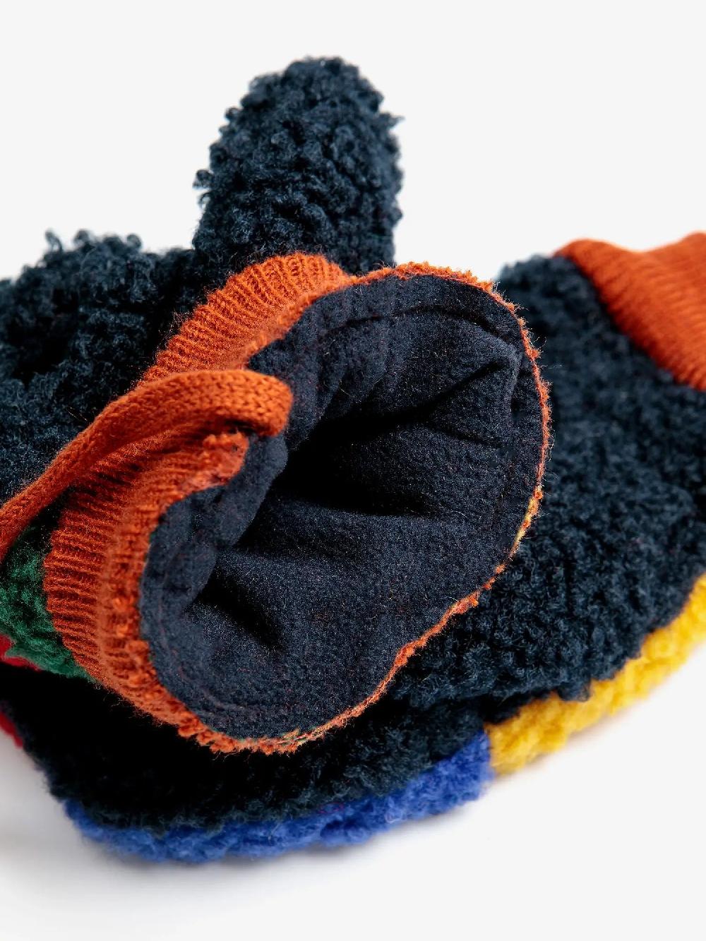 Bobo choses Color Block sheepskin mittens Oferta especial de fábrica