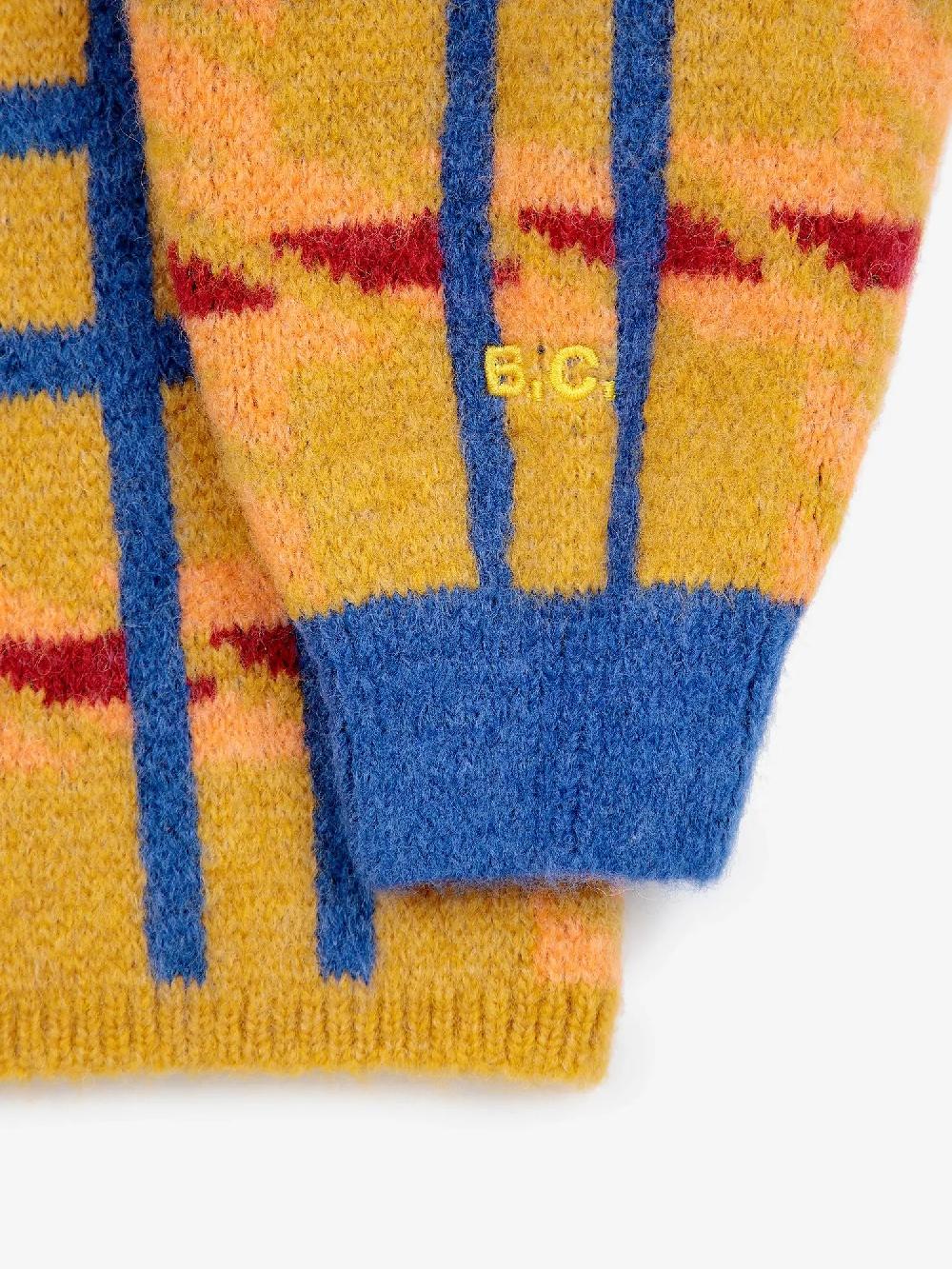 Bobo choses Madras check jacquard crop cardigan En oferta