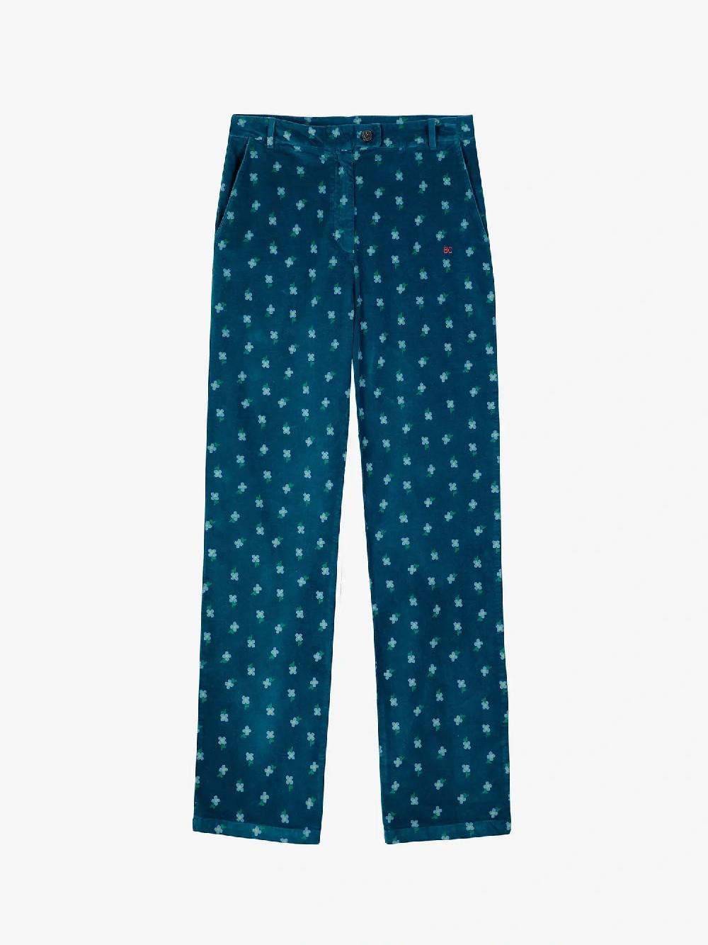 Bobo choses Floral printed velvet pants Rebajas de fábrica