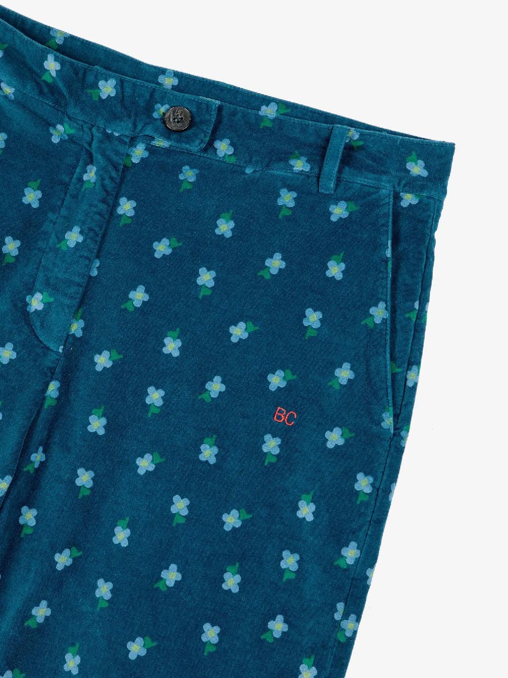 Bobo choses Floral printed velvet pants Rebajas de fábrica