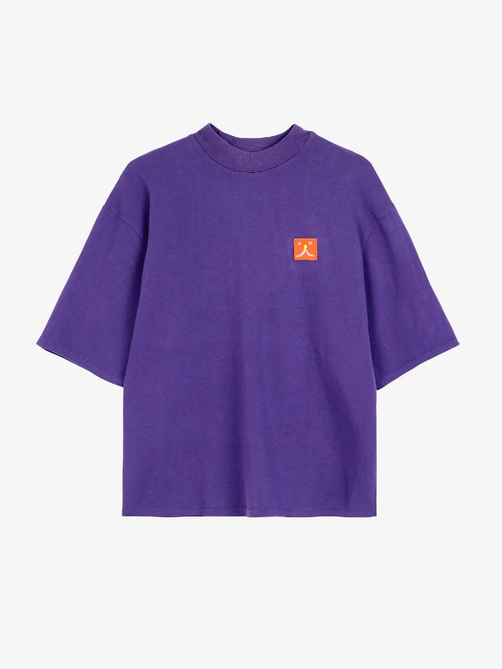 Bobo choses Abstract Cat Smile patch mock-neck T-shirt Liquidación