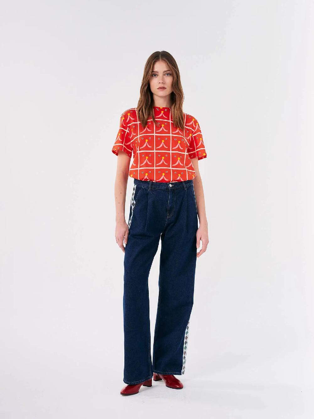 Bobo choses Abstract Cat Smile printed T-shirt Rebajas online