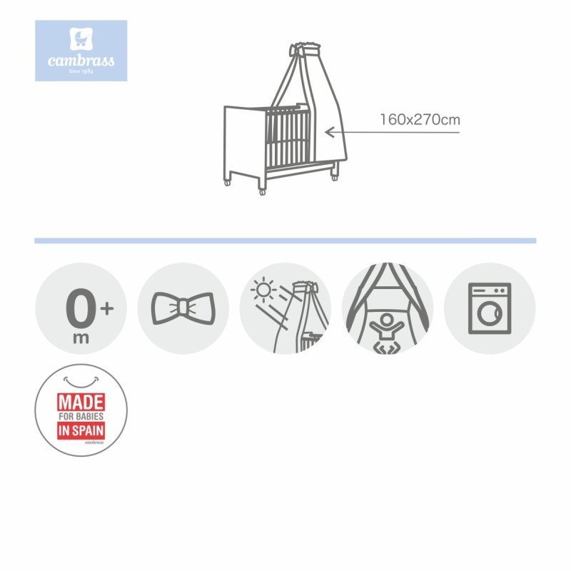 Cambrass DOSEL CUNA L UNE 160x270x1 CM VOILE BLANCO Envío internacional gratuito