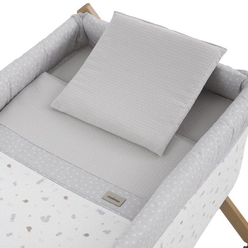 Cambrass MINICUNA TIJERA MADERA ARDI GRIS/NATURAL 55x87x74 CM Mejor oferta