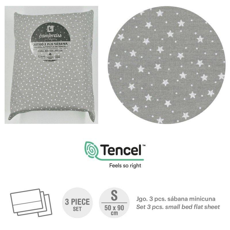Cambrass TRÍPTICO SÁBANAS MINICUNA 50x90x1 CM FOREST GRIS