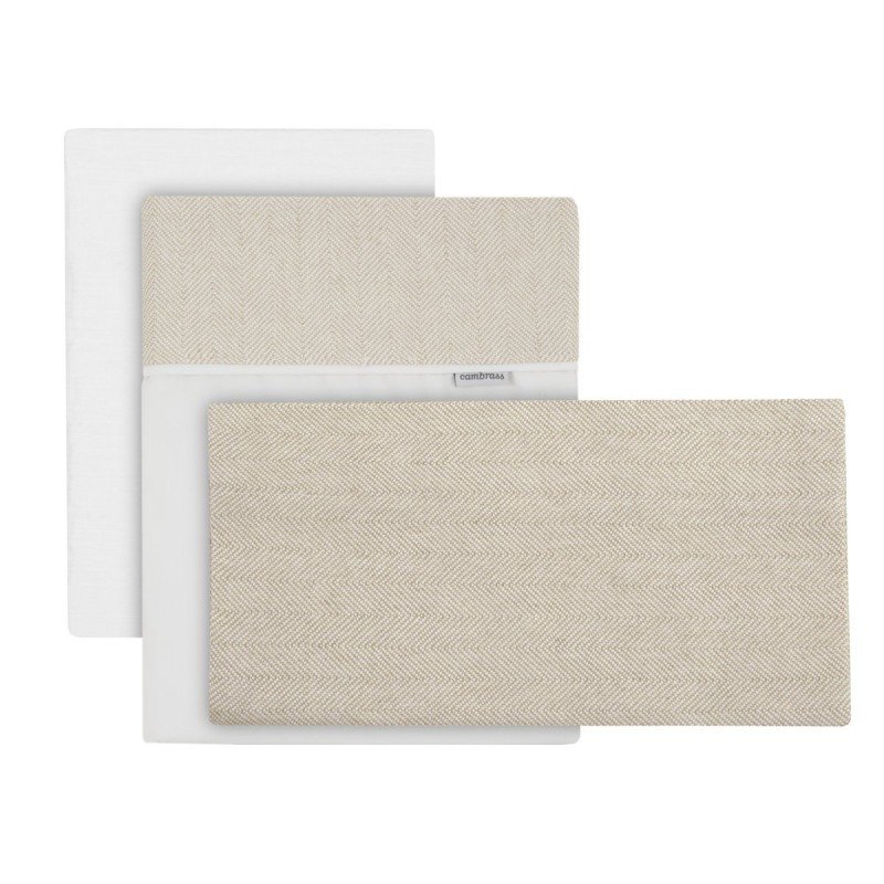 Cambrass SABANA MOISES/CARRO 3 PCS 35x80x1 CM LINO BEIGE